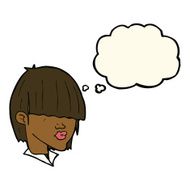 cartoon fashion haircut with thought bubble N7