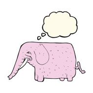 cartoon funny elephant with thought bubble N15