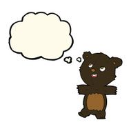 cartoon black bear with thought bubble N47