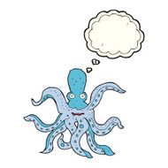 cartoon giant octopus with thought bubble N7
