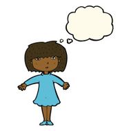 cartoon surprised woman with thought bubble N174