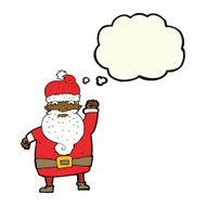 cartoon angry santa claus with thought bubble N11