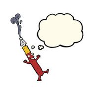 cartoon pen character with thought bubble N8