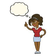 cartoon woman with idea thought bubble N176