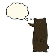 funny cartoon black bear with thought bubble N14