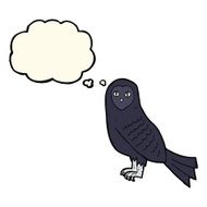 cartoon owl with thought bubble N44