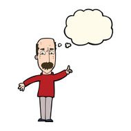 cartoon man issuing stern warning with thought bubble N8