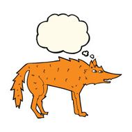 cartoon fox with thought bubble N13