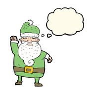 cartoon angry santa claus with thought bubble N12