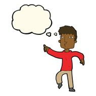 cartoon dancing man with thought bubble N11