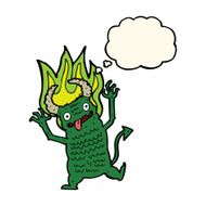 cartoon demon with thought bubble N7