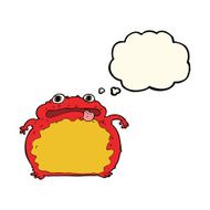 cartoon funny frog with thought bubble N13