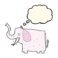 cartoon happy elephant with thought bubble N8