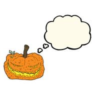 cartoon halloween pumpkin with thought bubble N13