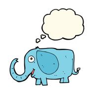 cartoon baby elephant with thought bubble N6