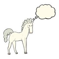cartoon horse with thought bubble N23