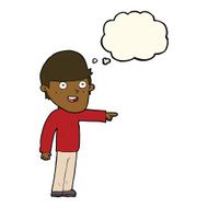 cartoon pointing man with thought bubble N56