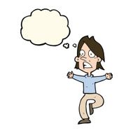 cartoon panicking man with thought bubble N12