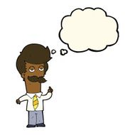 cartoon man with mustache explaining thought bubble N7