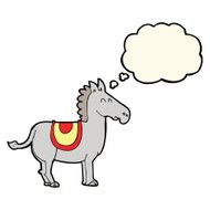 cartoon donkey with thought bubble N8