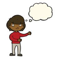 cartoon happy person with thought bubble N21