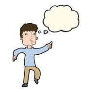 cartoon dancing man with thought bubble N12