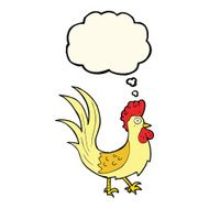 cartoon cockerel with thought bubble N19