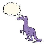 cartoon dinosaur with thought bubble N29