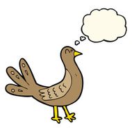 cartoon bird with thought bubble N182