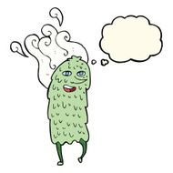 cartoon monster with thought bubble N29