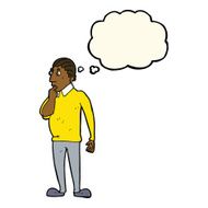 cartoon curious man with thought bubble N47