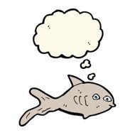 cartoon fish with thought bubble N57