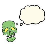 cartoon skull with thought bubble N22