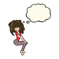cartoon woman with big hair thought bubble N8