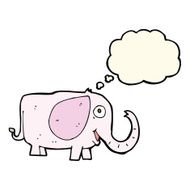 cartoon baby elephant with thought bubble N7