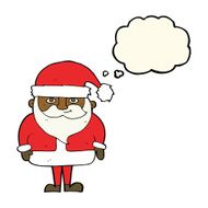 cartoon happy santa claus with thought bubble N20