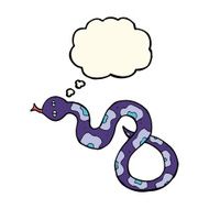 cartoon snake with thought bubble N38