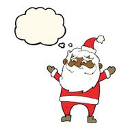 cartoon happy santa claus with thought bubble N21