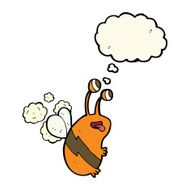 cartoon funny bee with thought bubble N7