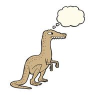 cartoon dinosaur with thought bubble N30
