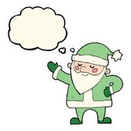 cartoon santa claus with thought bubble N132