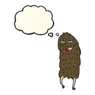 cartoon monster with thought bubble N30