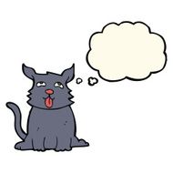 cartoon happy dog with thought bubble N59