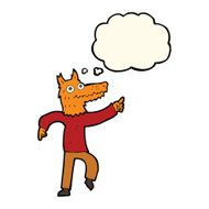 cartoon fox man with thought bubble N37