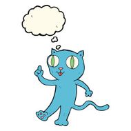 cartoon cat with idea thought bubble N4
