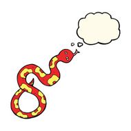 cartoon snake with thought bubble N39