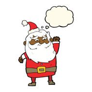cartoon santa claus with thought bubble N134