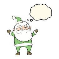 cartoon happy santa claus with thought bubble N23