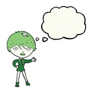 cartoon vampire girl with thought bubble N157