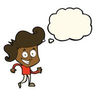cartoon grinning man with thought bubble N68